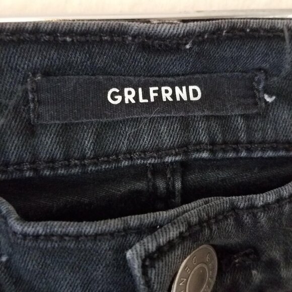 GRLFRND Candice Women's 27 Distressed Black Jeans Denim Cotton Elastane - Picture 5 of 11